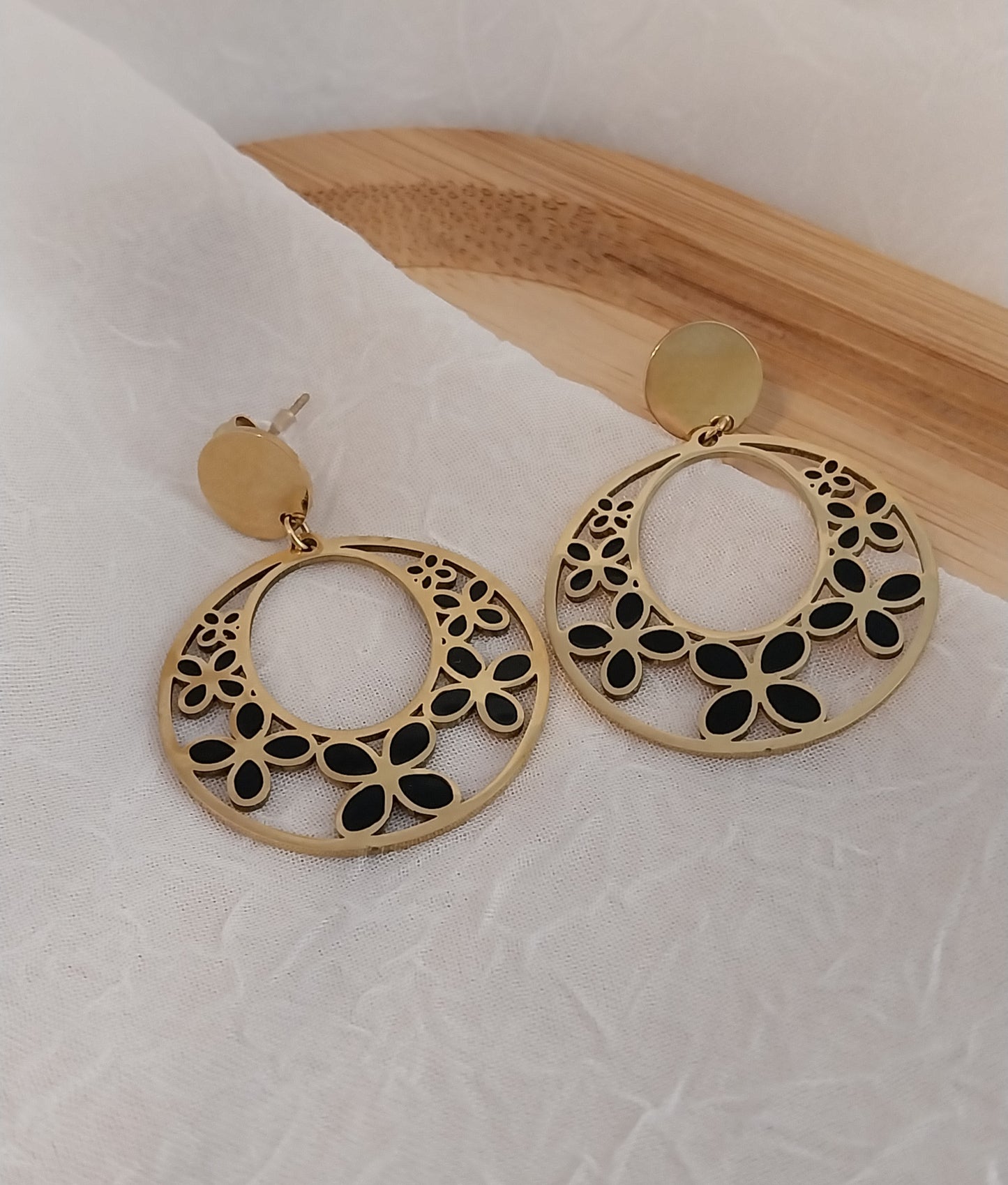 Boucles d'oreilles dorées Agapanthe