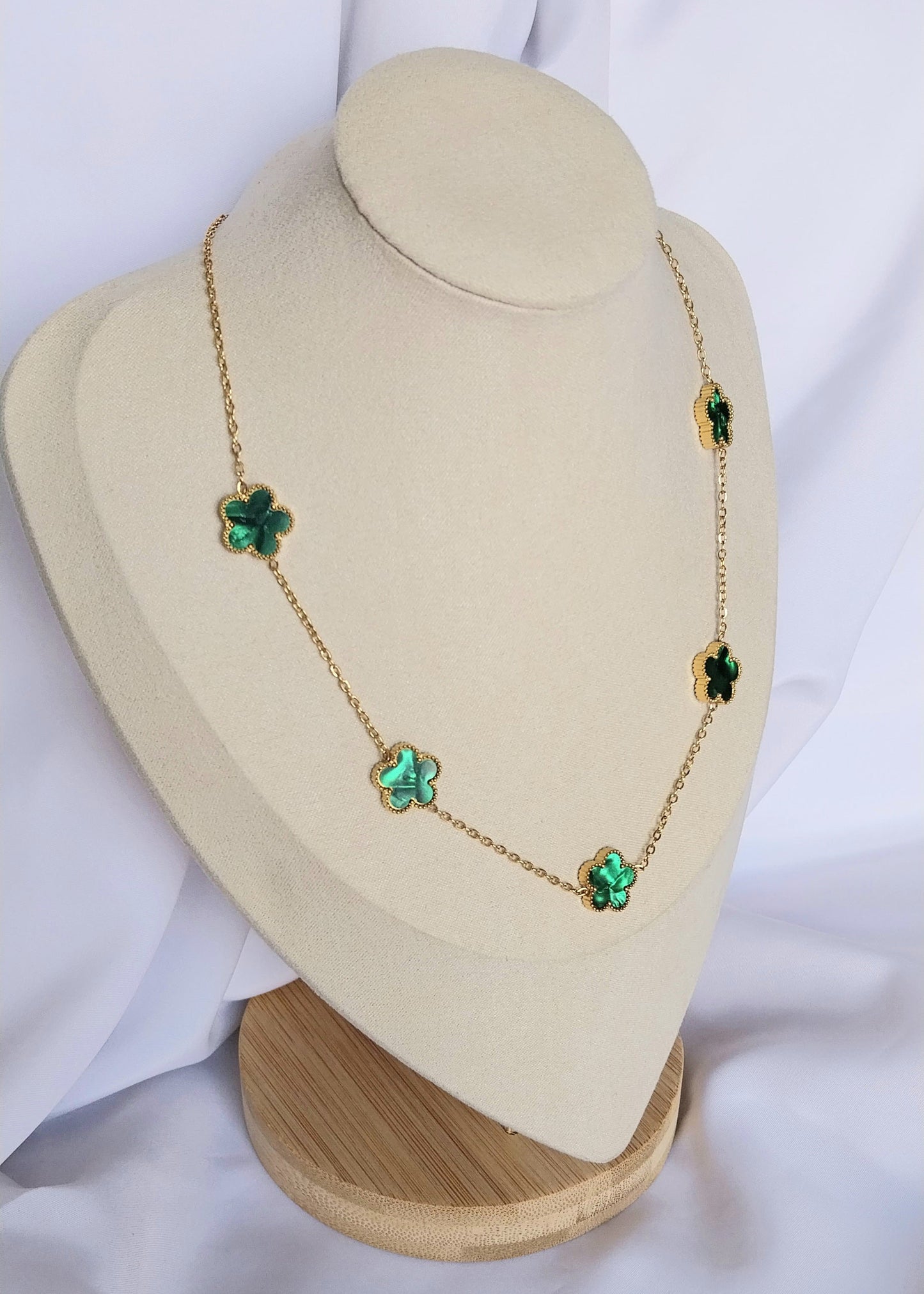 Bracelet doré Rose verte