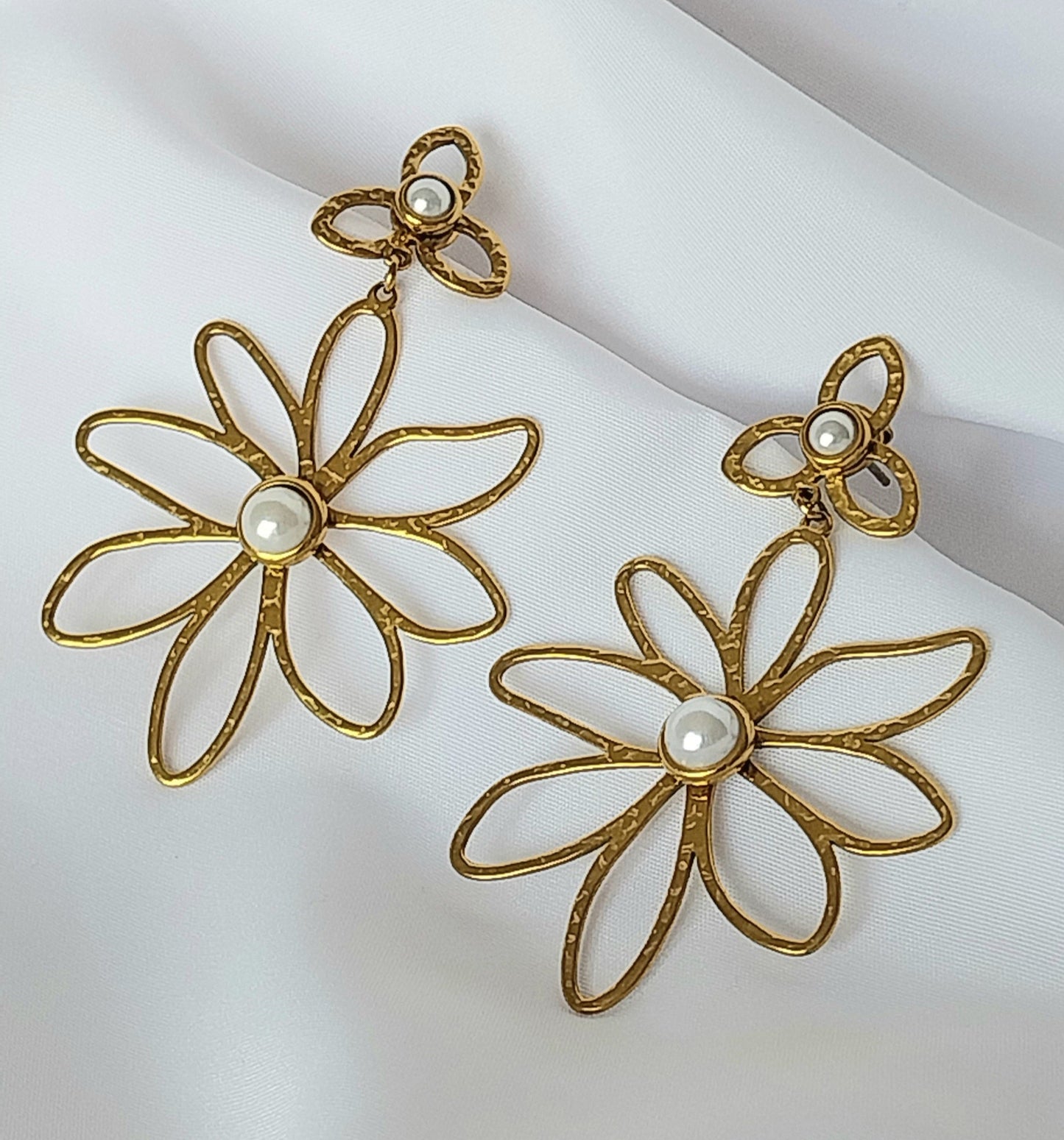 Boucles d'oreilles dorées Tournesol