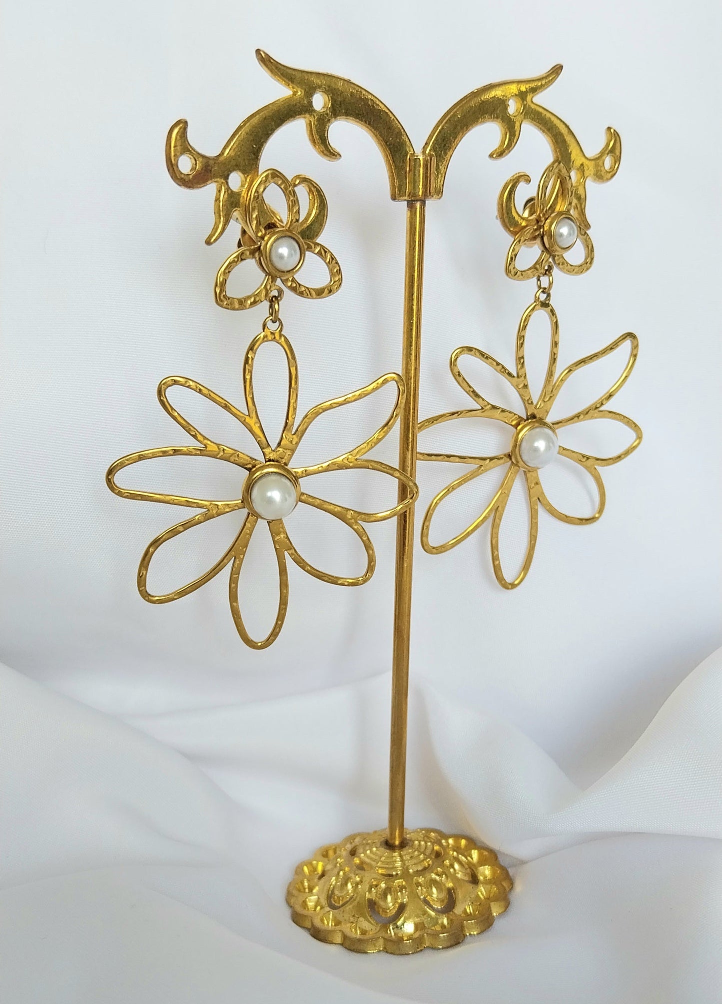 Boucles d'oreilles dorées Tournesol