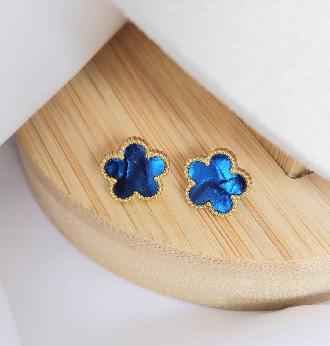 Boucles d'oreilles dorées L'Iris de Sibérie