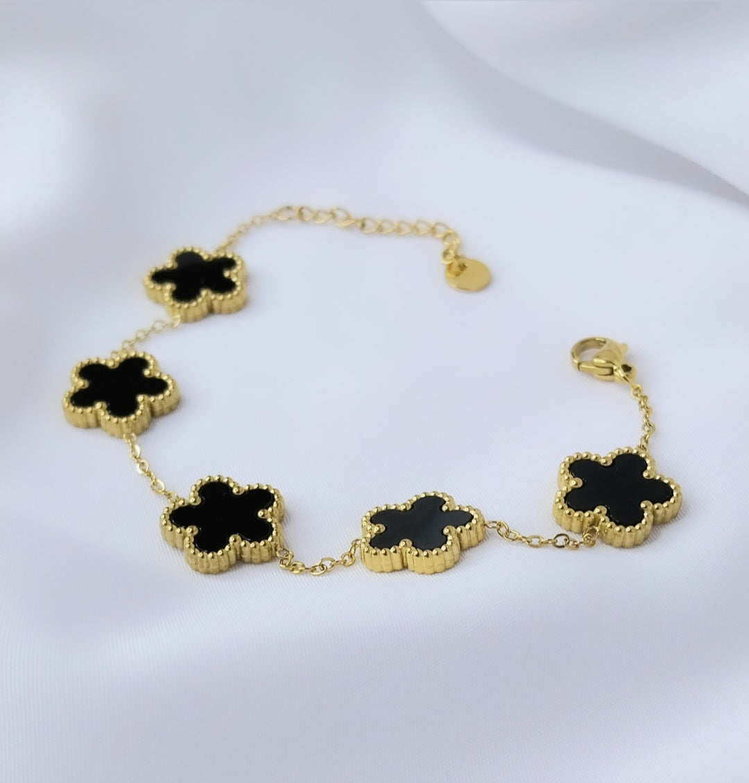 Bracelet doré La tulipe "reine de la nuit"