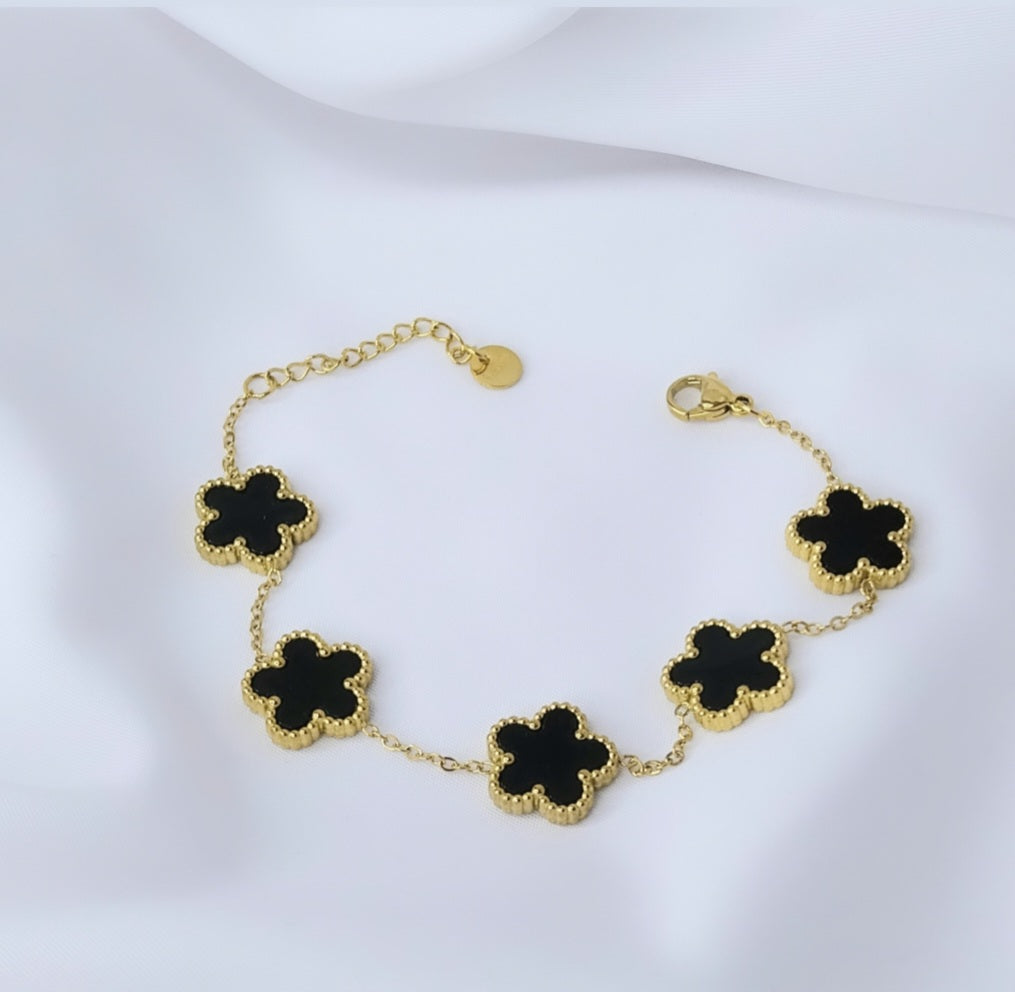 Bracelet doré La tulipe "reine de la nuit"