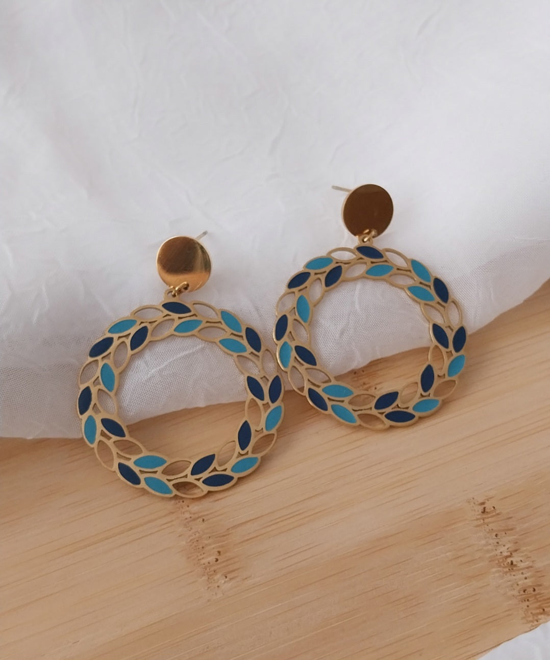 Boucles d'oreilles dorées Camassia