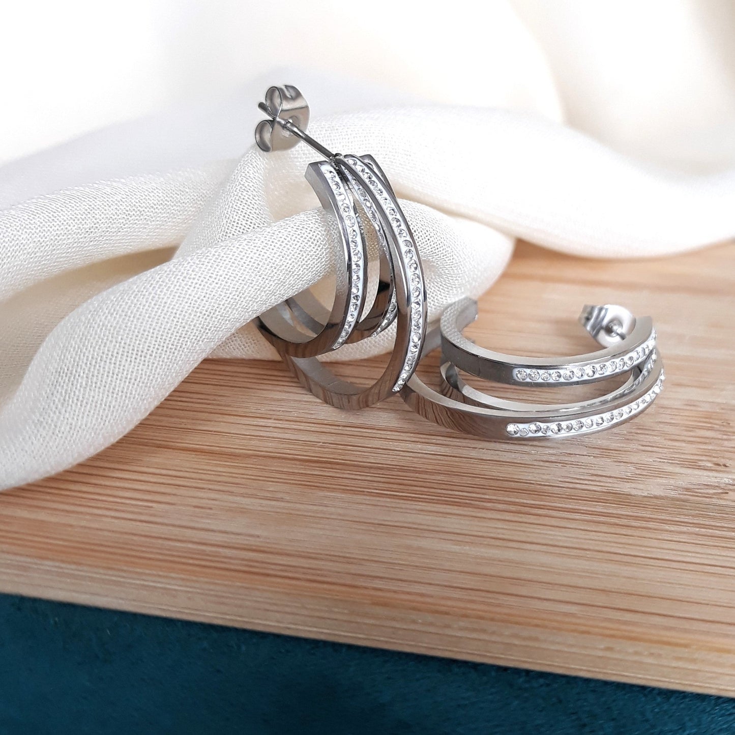 Boucles d'oreilles argentées Aravane