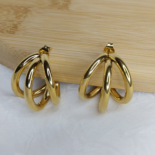 Boucles d'oreilles dorées Tulipe