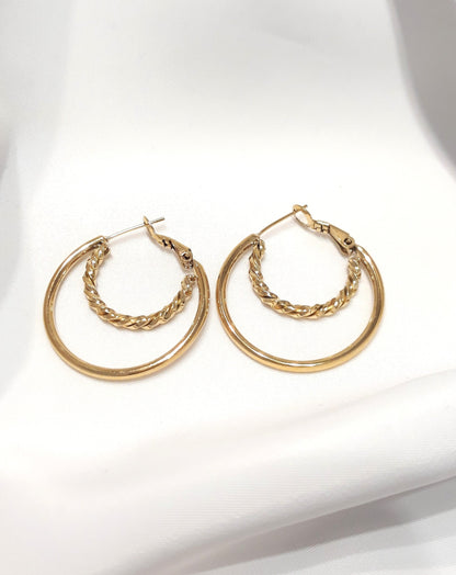 Boucles d'oreilles dorées Ail rose
