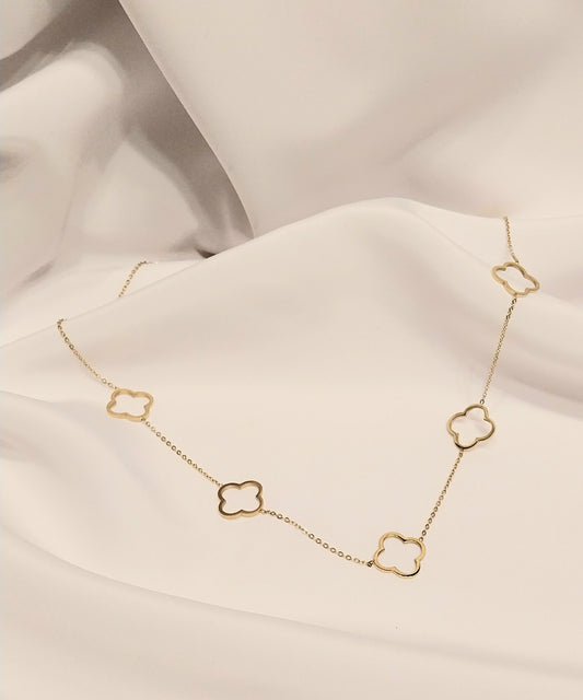 Collier doré Trèfle champêtre