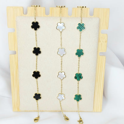 Bracelet doré Amarante – Doré Fleurs Noires Fin & Raffiné