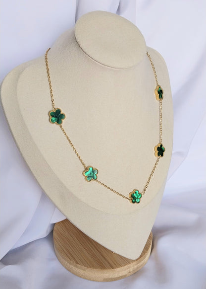 Bracelet doré Rose verte