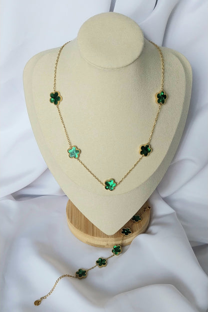 Bracelet doré Rose verte