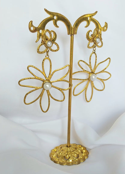 Boucles d'oreilles dorées Tournesol
