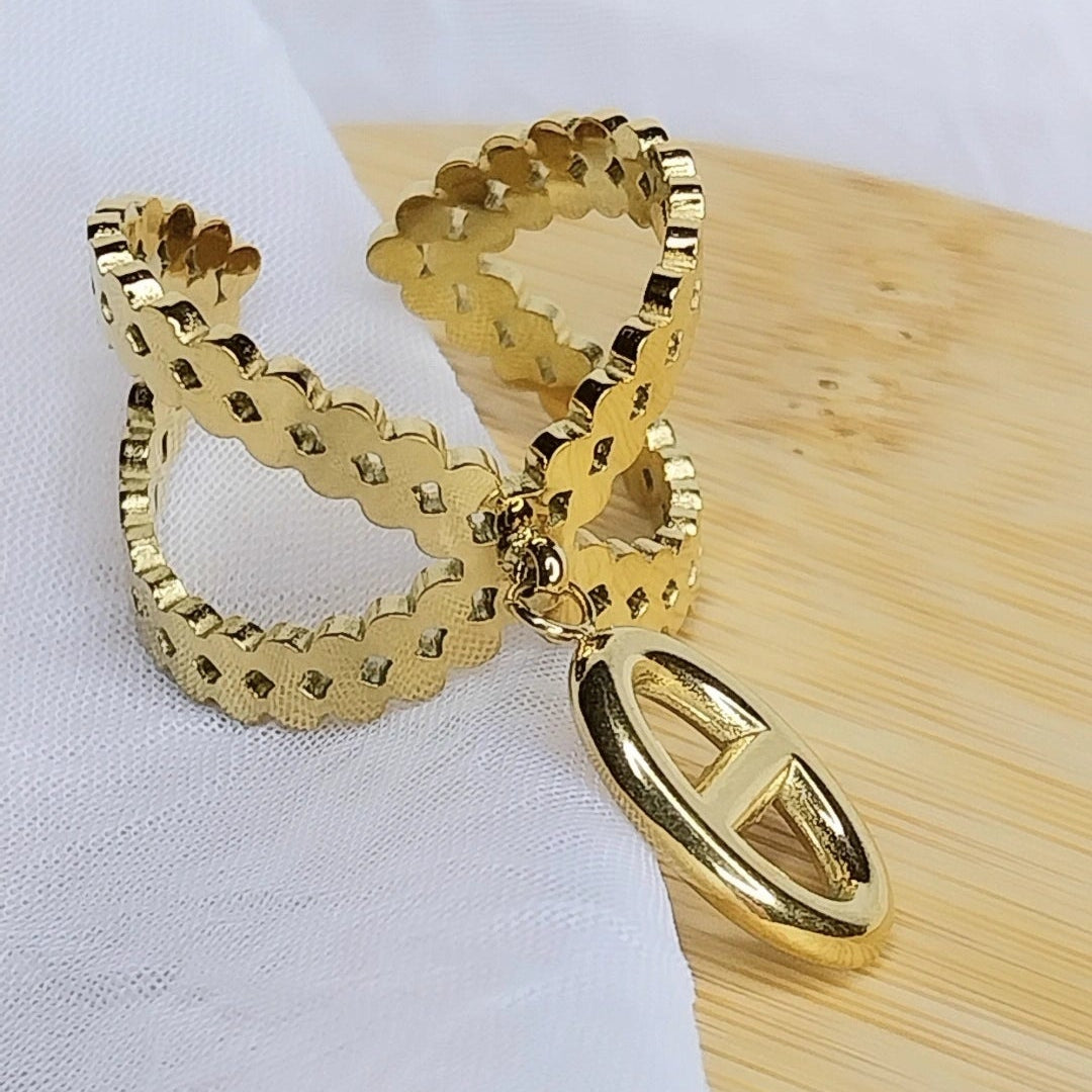 Bague dorée Glycine