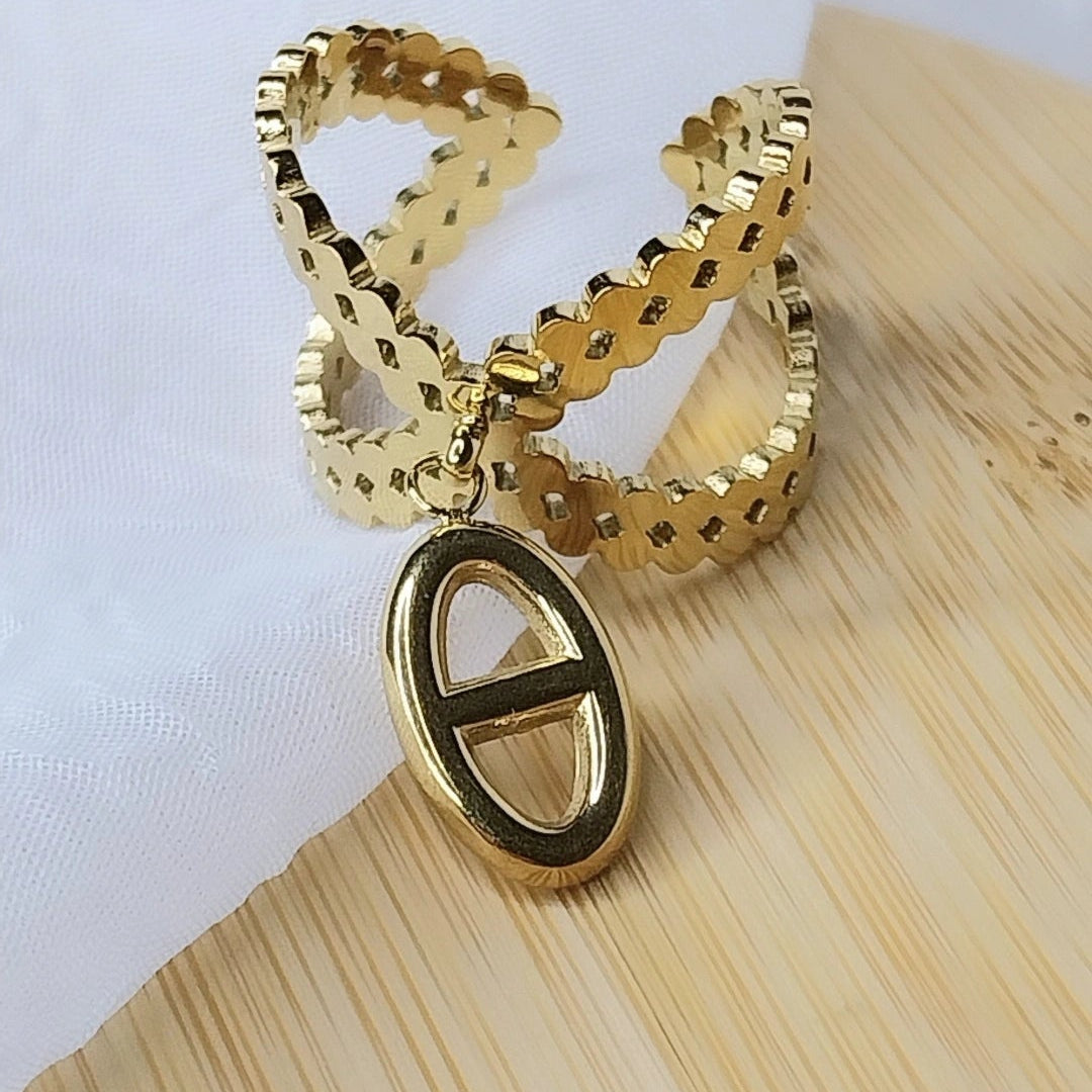 Bague dorée Glycine