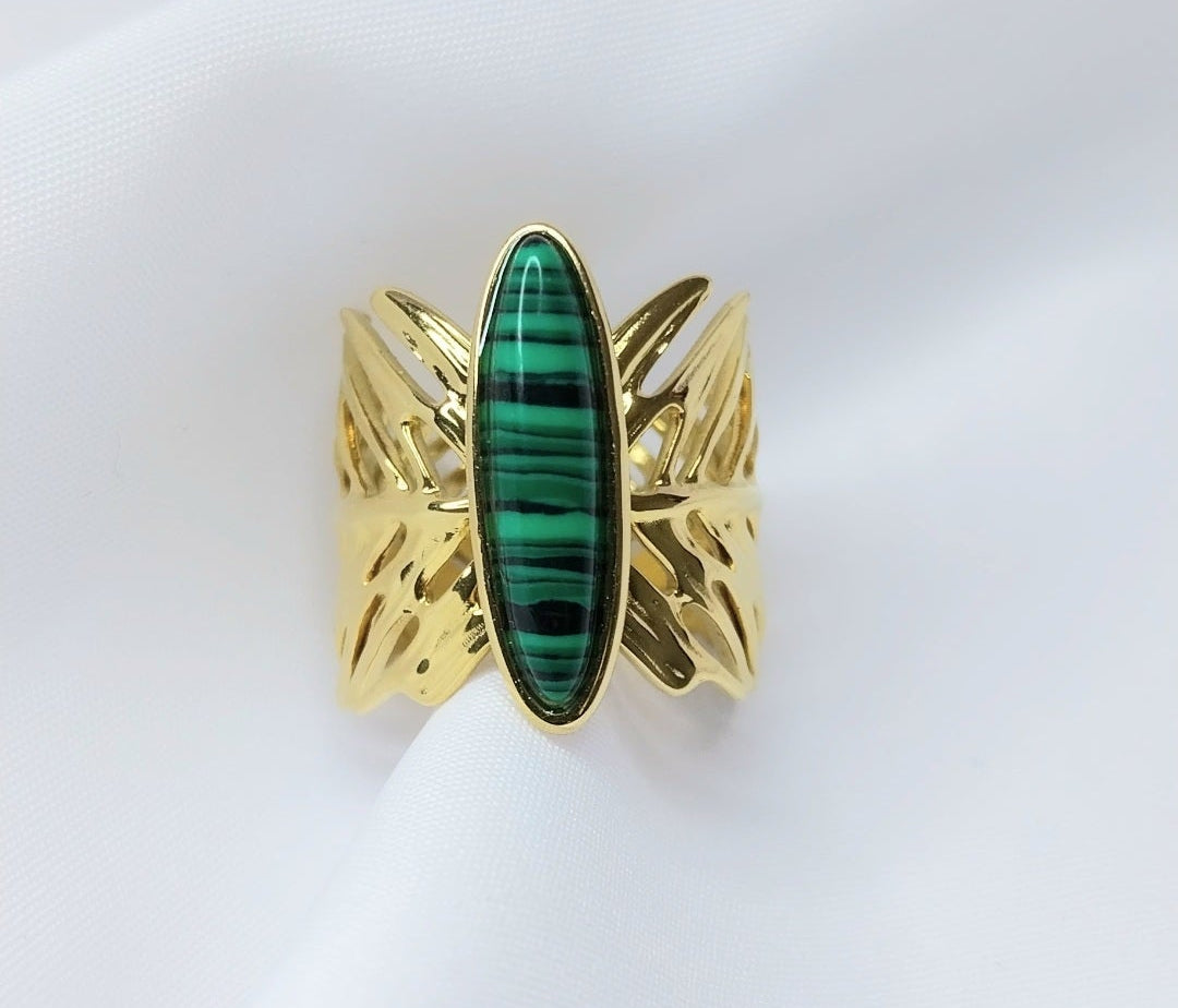 Bague dorée Hosta