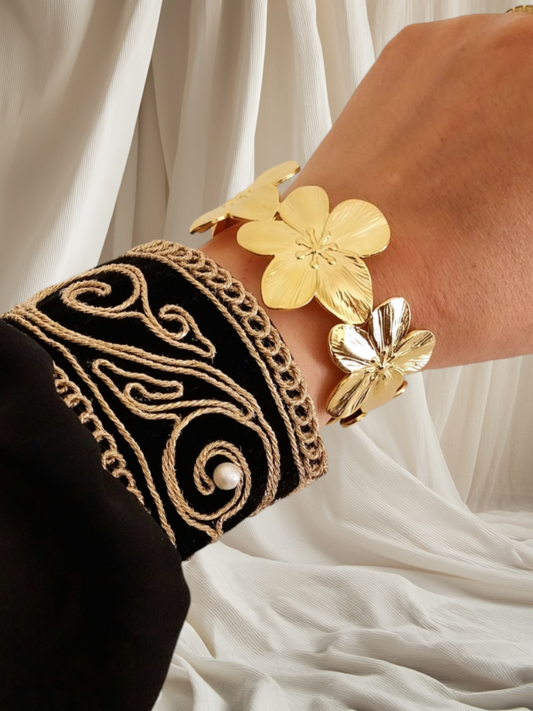 Bracelet doré Fleur de Vanille
