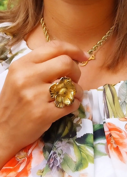 Bague dorée Gardénia