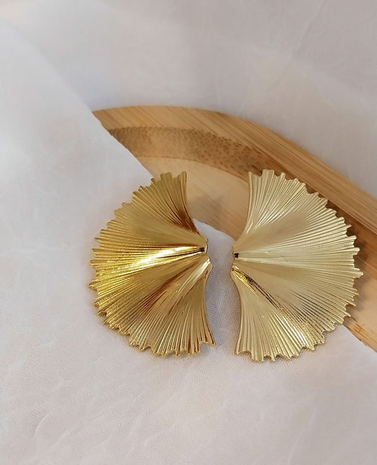 Boucles d'oreilles dorées Anémone