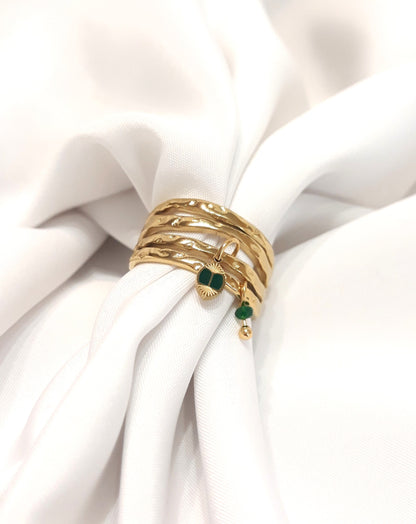 Bague dorée Hosta