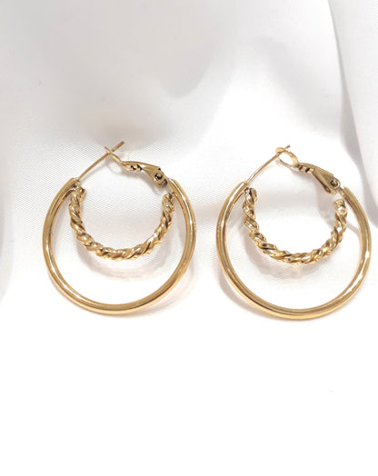 Boucles d'oreilles dorées Ail rose