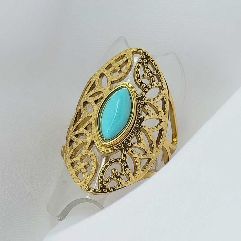 Bague dorée Pivoine