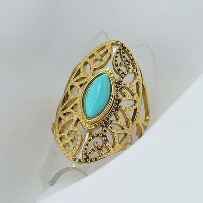 Bague dorée Pivoine