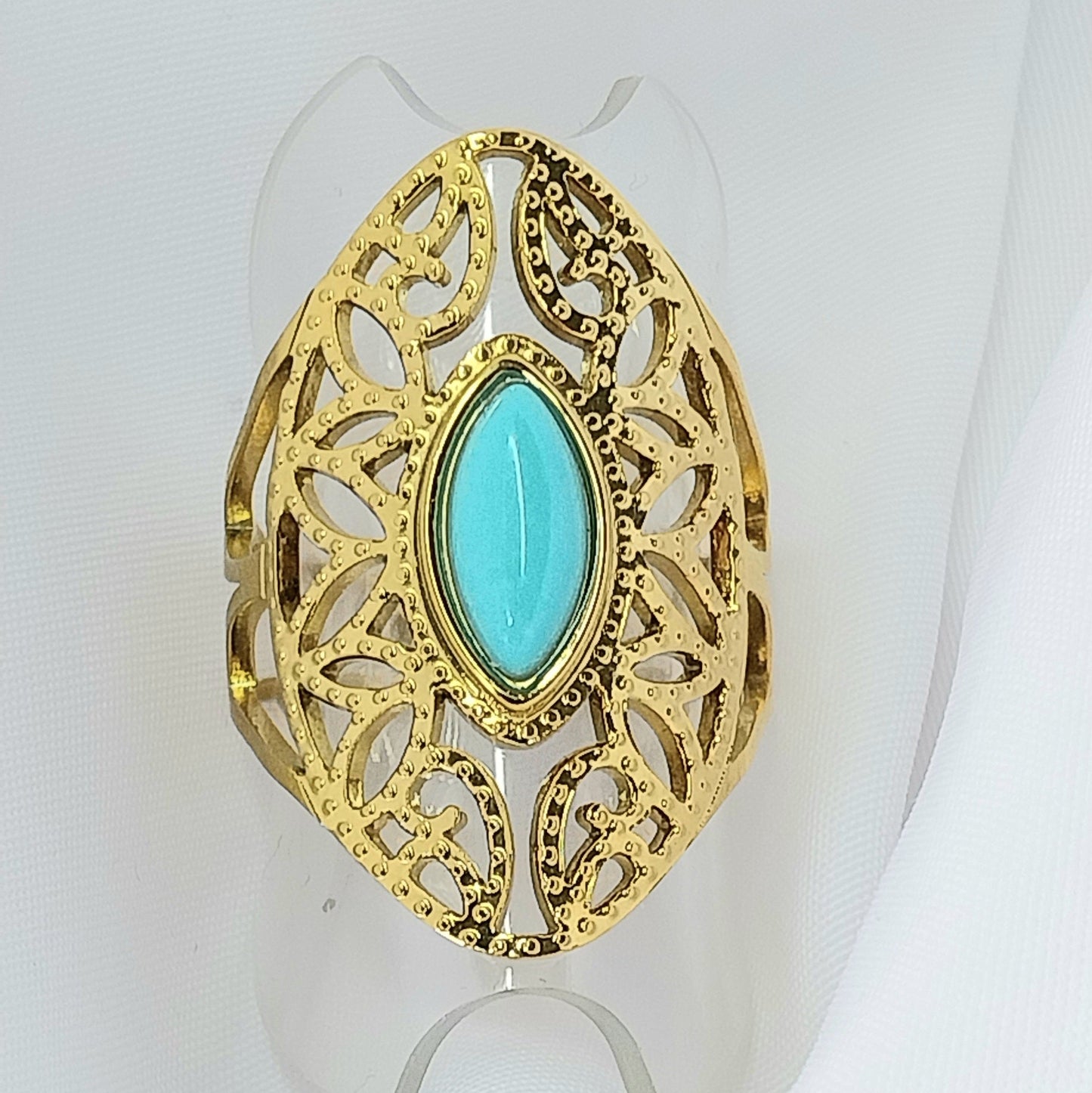 Bague dorée Pivoine