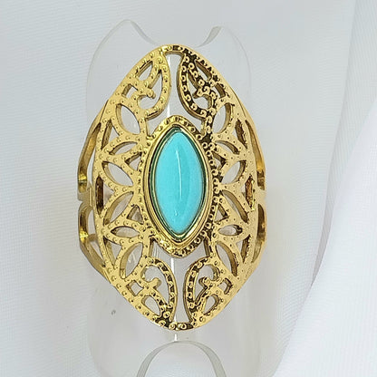 Bague dorée Pivoine