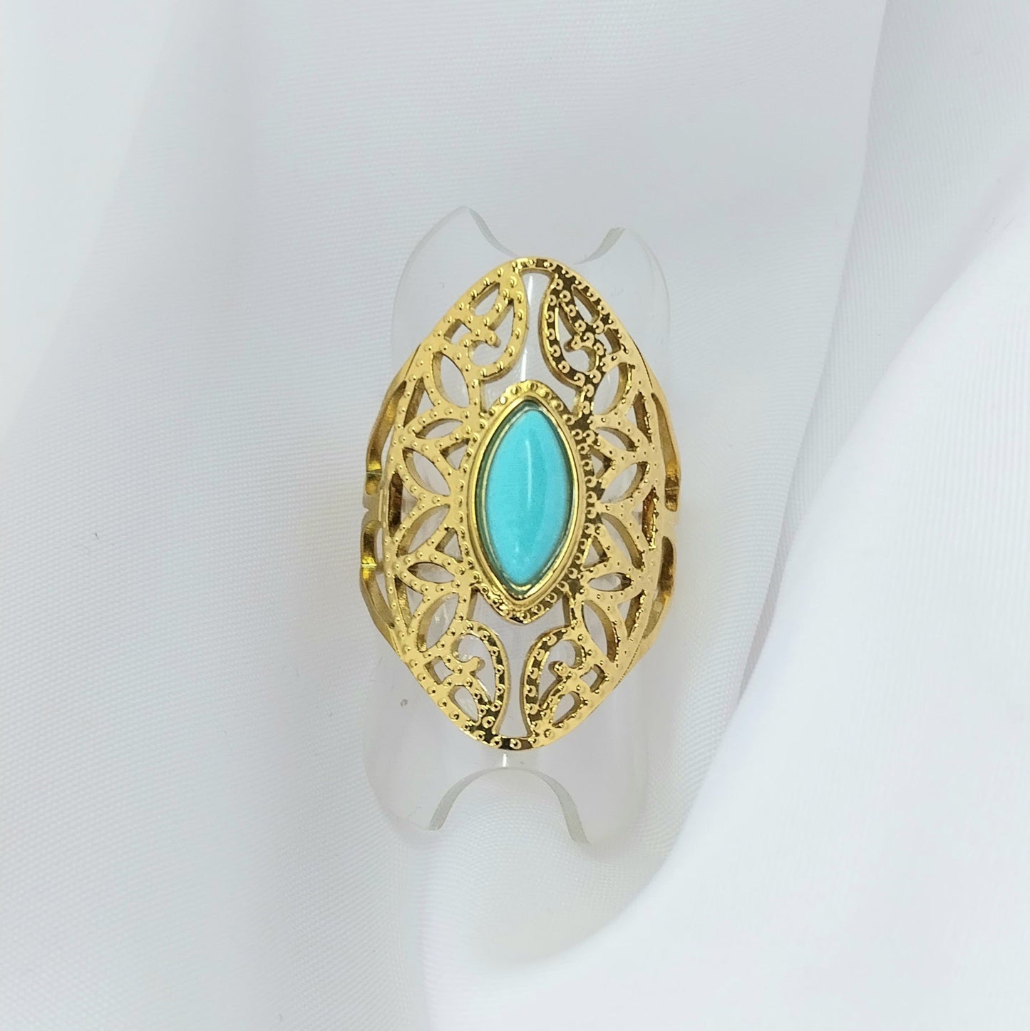 Bague dorée Pivoine