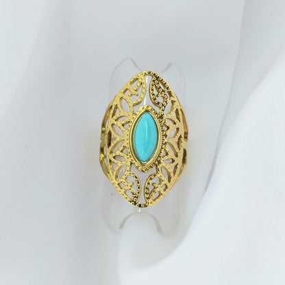 Bague dorée Pivoine