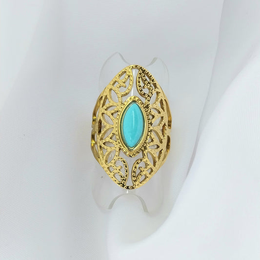 Bague dorée Pivoine